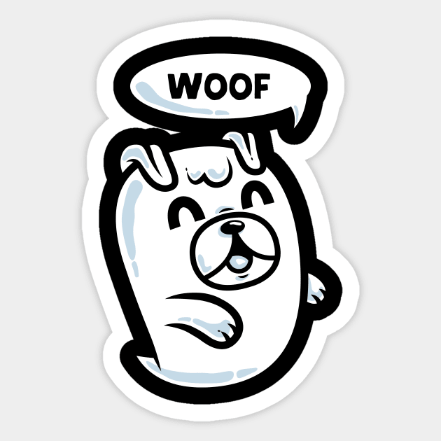 Dog Ghost Sticker by krisren28